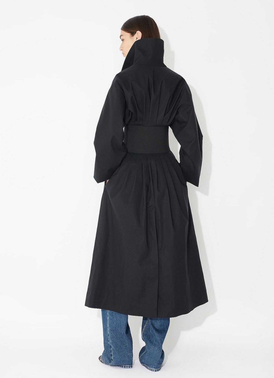 Klar Til-At Baere Alaïa | Bomuld Trench Coat Med Baelte