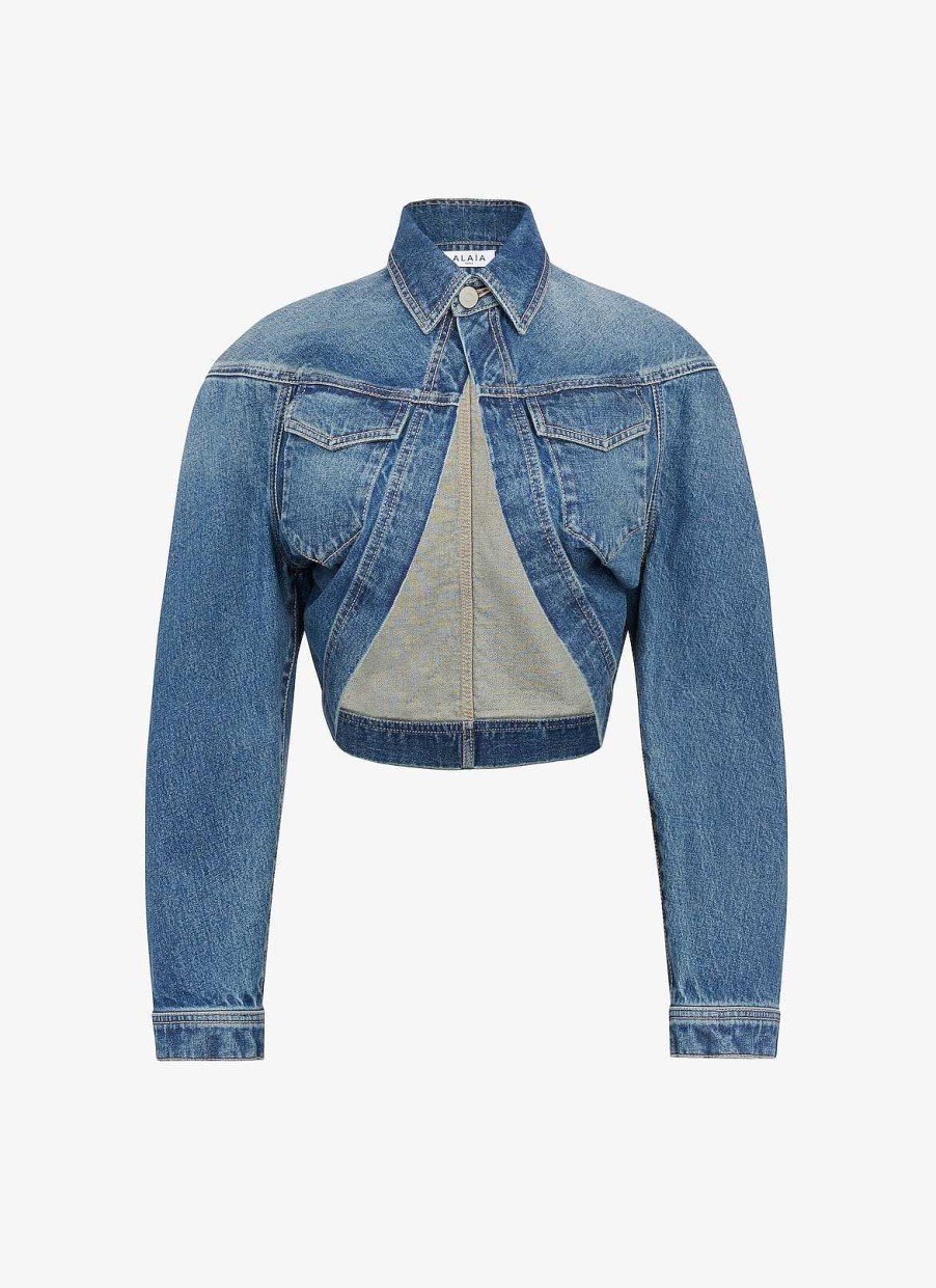 Klar Til-At Baere Alaïa | Denim Cardigan Jakke